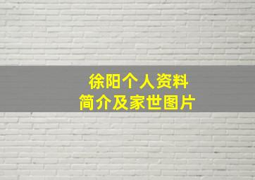 徐阳个人资料简介及家世图片