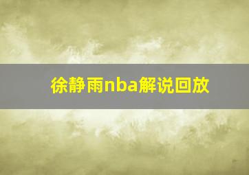 徐静雨nba解说回放