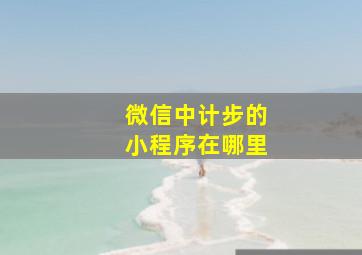 微信中计步的小程序在哪里