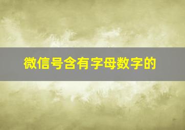 微信号含有字母数字的