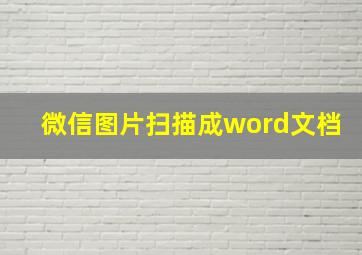 微信图片扫描成word文档