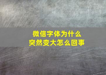 微信字体为什么突然变大怎么回事