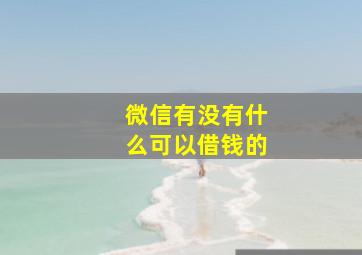 微信有没有什么可以借钱的