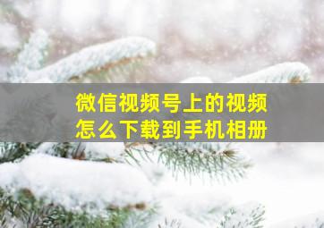 微信视频号上的视频怎么下载到手机相册