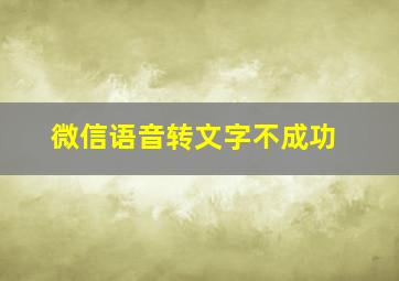 微信语音转文字不成功