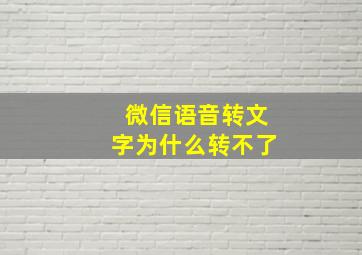 微信语音转文字为什么转不了