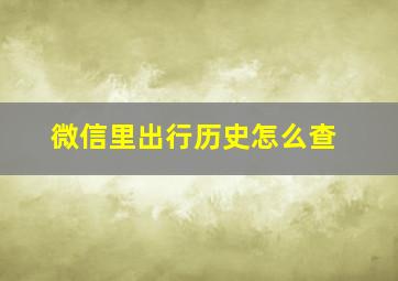 微信里出行历史怎么查