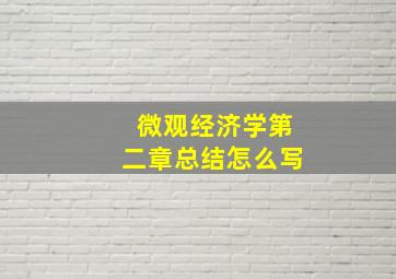 微观经济学第二章总结怎么写