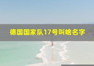 德国国家队17号叫啥名字