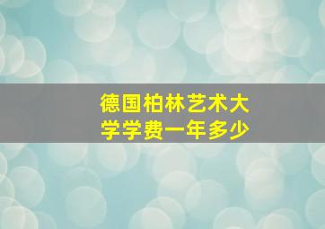 德国柏林艺术大学学费一年多少