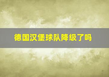 德国汉堡球队降级了吗