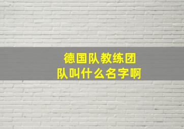 德国队教练团队叫什么名字啊