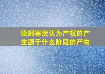 德姆塞茨认为产权的产生源于什么阶段的产物