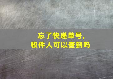 忘了快递单号,收件人可以查到吗