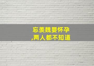 忘羡魏婴怀孕,两人都不知道