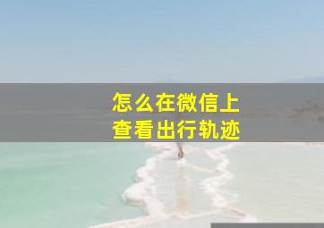 怎么在微信上查看出行轨迹