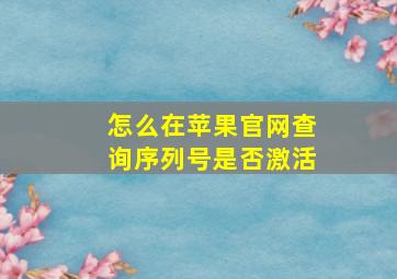 怎么在苹果官网查询序列号是否激活