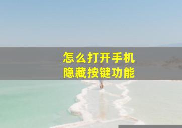 怎么打开手机隐藏按键功能