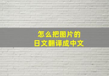 怎么把图片的日文翻译成中文