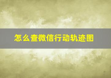 怎么查微信行动轨迹图