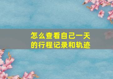 怎么查看自己一天的行程记录和轨迹