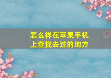 怎么样在苹果手机上查找去过的地方