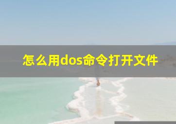 怎么用dos命令打开文件