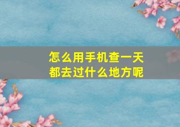 怎么用手机查一天都去过什么地方呢