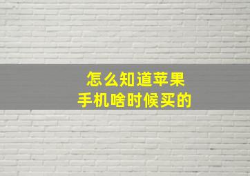 怎么知道苹果手机啥时候买的