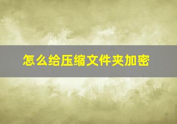 怎么给压缩文件夹加密