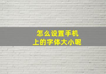 怎么设置手机上的字体大小呢