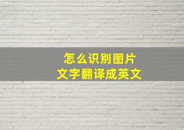 怎么识别图片文字翻译成英文