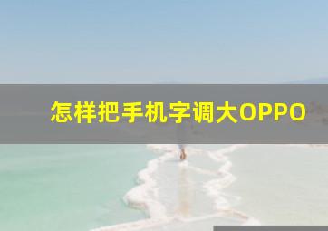 怎样把手机字调大OPPO