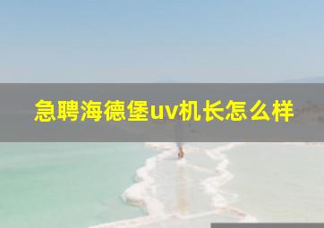 急聘海德堡uv机长怎么样