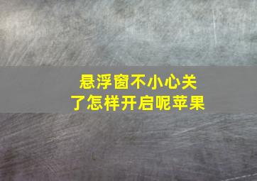 悬浮窗不小心关了怎样开启呢苹果