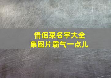 情侣菜名字大全集图片霸气一点儿