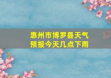 惠州市博罗县天气预报今天几点下雨