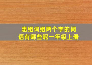 惠组词组两个字的词语有哪些呢一年级上册