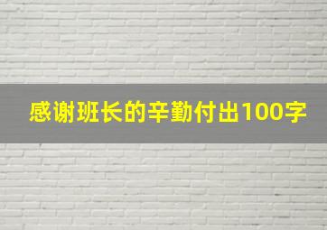 感谢班长的辛勤付出100字