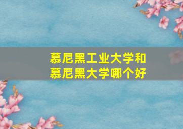 慕尼黑工业大学和慕尼黑大学哪个好