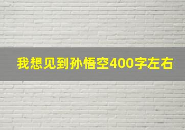 我想见到孙悟空400字左右