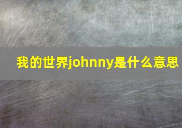 我的世界johnny是什么意思