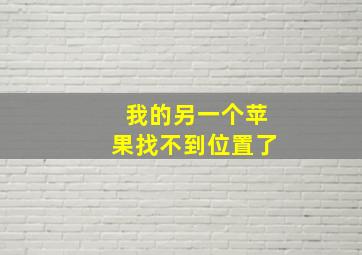 我的另一个苹果找不到位置了