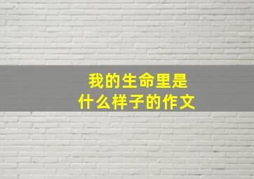 我的生命里是什么样子的作文