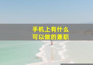 手机上有什么可以做的兼职