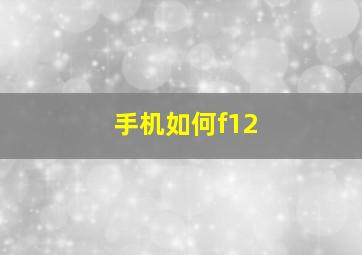 手机如何f12