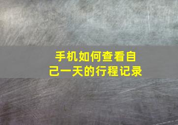 手机如何查看自己一天的行程记录