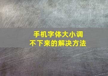 手机字体大小调不下来的解决方法