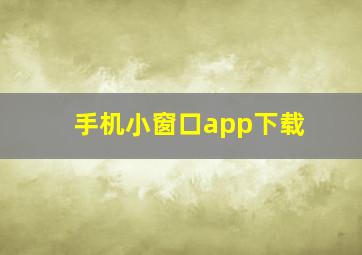 手机小窗口app下载