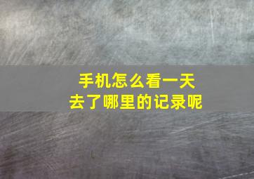 手机怎么看一天去了哪里的记录呢